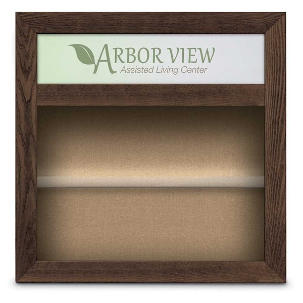 United Visual Products Outdoor Enclosed Combo Board, 42"x32", Bronze Frame/Black & Forbo UVCB4232ODBZ-BLACK-FORBO